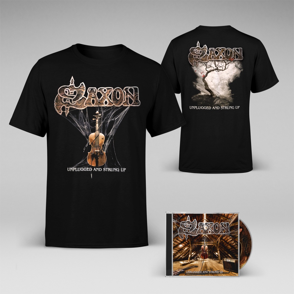 Saxon - Unplugged & Strung Up CD & T-Shirt - Image 1