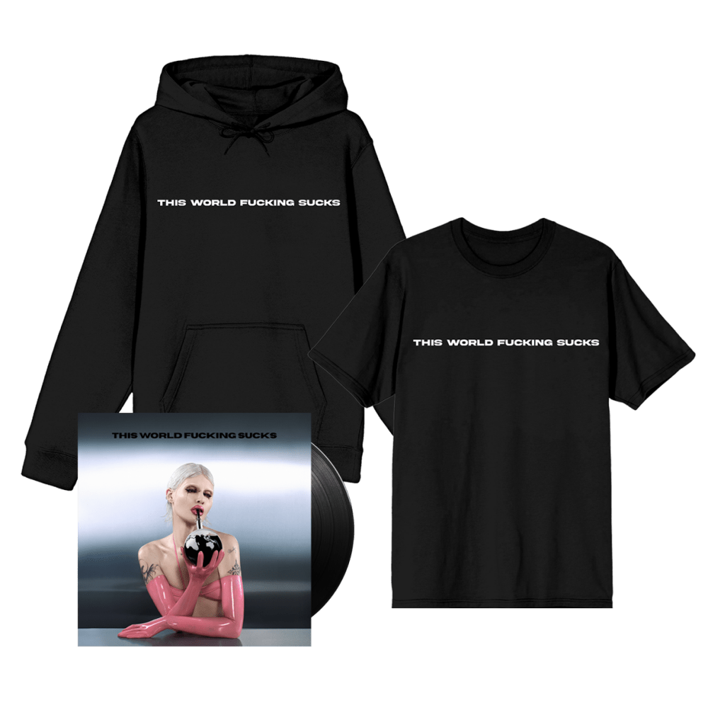 Cassyette - This World Fucking Sucks Black Vinyl-T-Shirt-Hoodie - Image 1