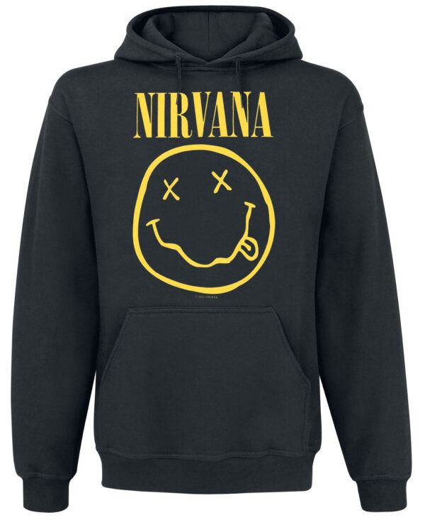 Nirvana Hooded sweater - Smiley - S to XXL - for Men - black - 80% cotton, 20% polyester Hooded sweaters & -jackets Band Merchandise - Image 1