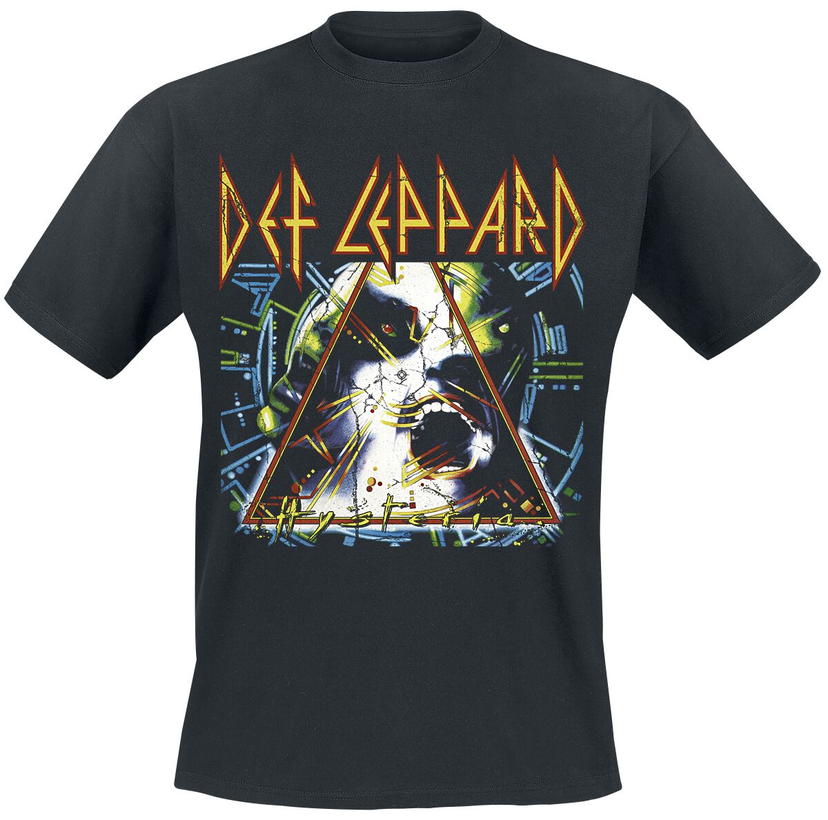 Def Leppard T-Shirt - Hysteria - M to XXL - for Men - black - 100% cotton T-Shirts Band Merchandise