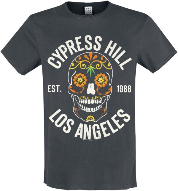 Cypress Hill T-Shirt - Amplified Collection - Floral Skull - S to 3XL - for Men - charcoal - 100% cotton T-Shirts Band Merchandise - Image 1