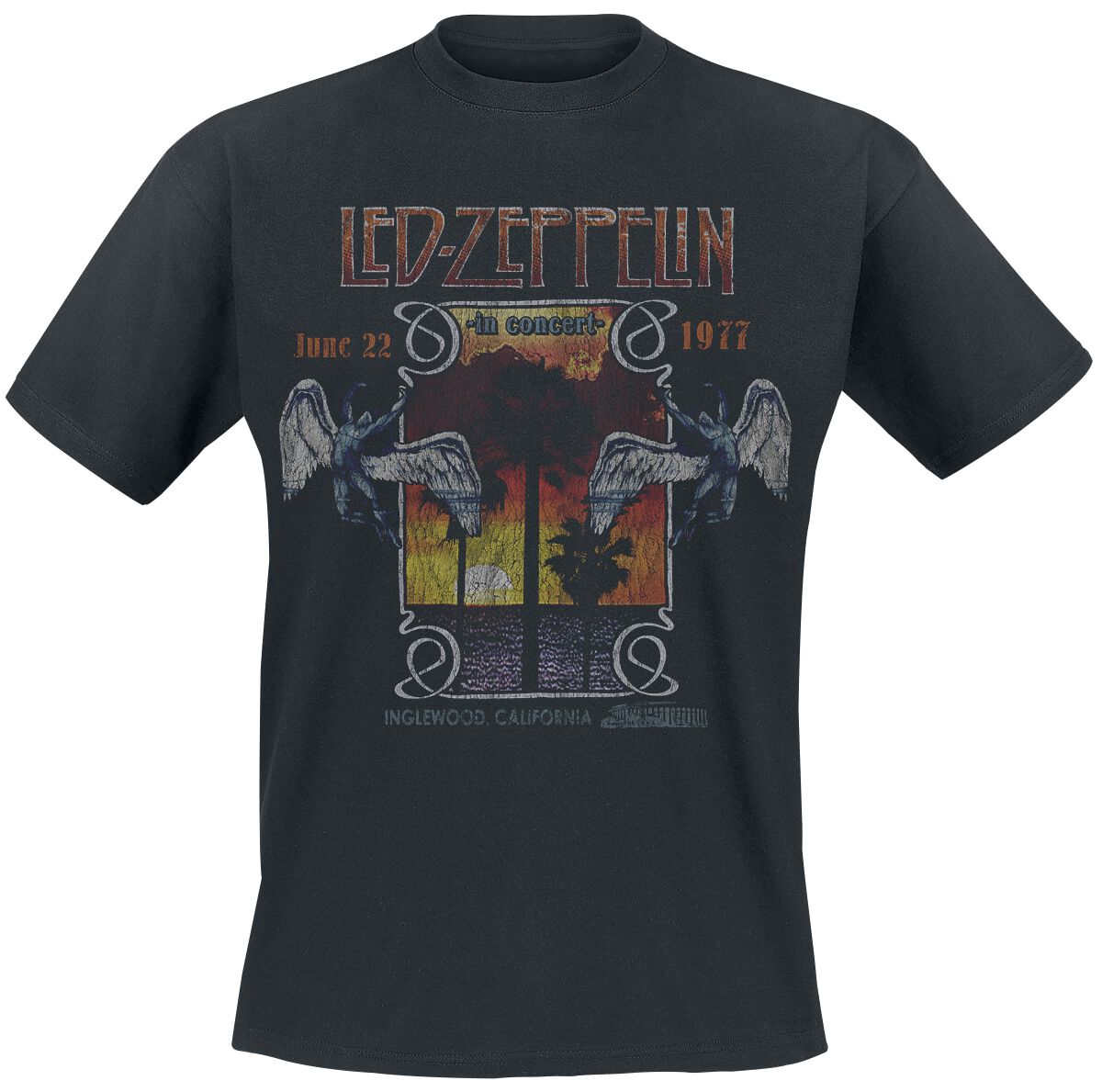 Led Zeppelin T-Shirt - Inglewood - M to XXL - for Men - black - 100% cotton T-Shirts Band Merchandise - Image 1