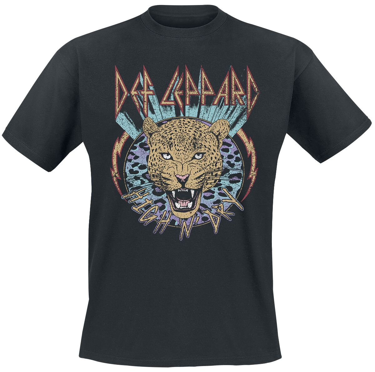 Def Leppard T-Shirt - High N Dry Leopard - M to 3XL - for Men - black - 100% cotton T-Shirts Band Merchandise