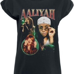Aaliyah T-Shirt - Pic Collage - S to XXL - for Women - black - 100% cotton T-Shirts Band Merchandise