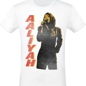 Aaliyah T-Shirt - Singing - S to 3XL - for Men - white - 100% cotton T-Shirts Band Merchandise