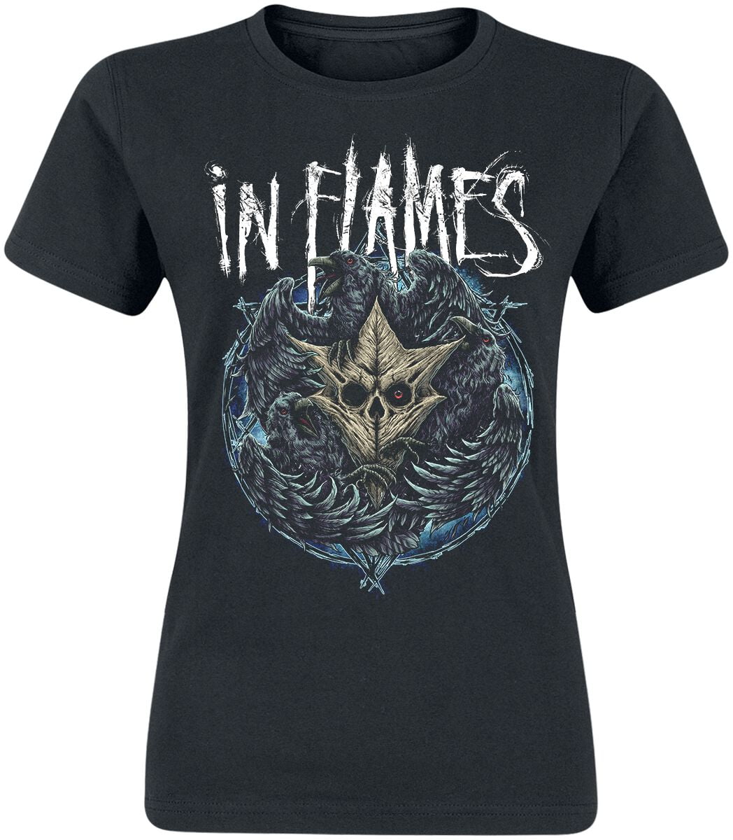 In Flames T-Shirt - Jesterhead Raven - L to XXL - for Women - black - 100% cotton T-Shirts Band Merchandise - Image 1