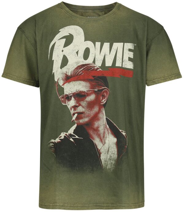 David Bowie T-Shirt - Smoking - S to 3XL - for Men - green - 100% cotton T-Shirts Band Merchandise - Image 1