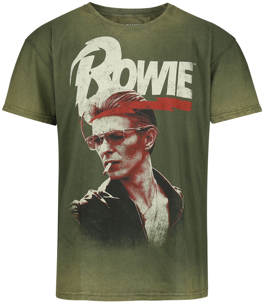 David Bowie T-Shirt - Smoking - S to 3XL - for Men - green - 100% cotton T-Shirts Band Merchandise - Image 1