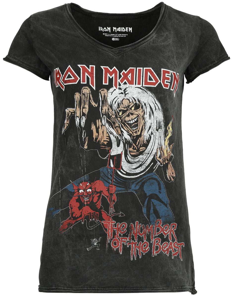 Iron Maiden T-Shirt - The number of the beast - S to 4XL - for Women - black - 100% cotton T-Shirts Band Merchandise - Image 1