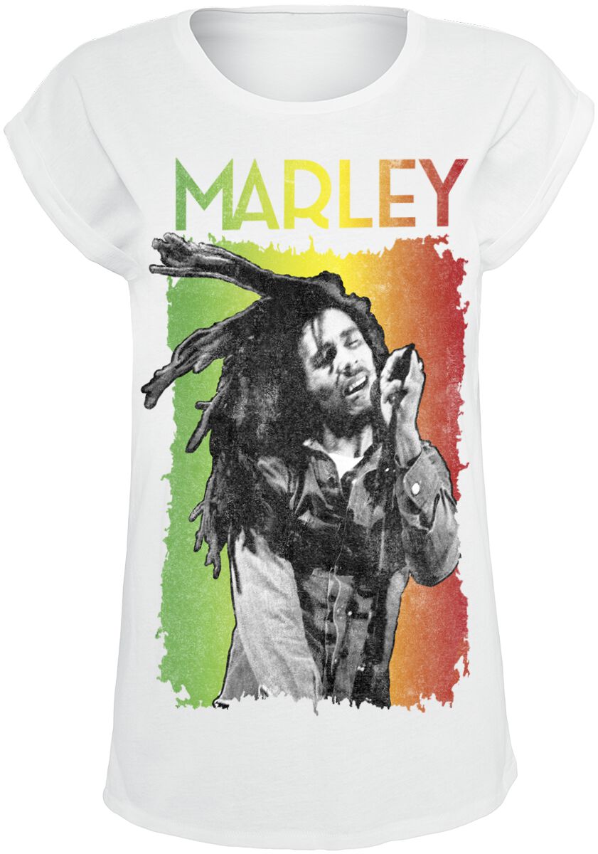 Bob Marley T-Shirt - Marley Live - S to XXL - for Women - white - 100% cotton T-Shirts Band Merchandise - Image 1