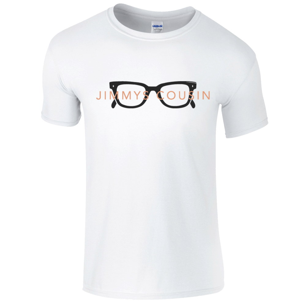 Jimmys Cousin - White Glasses T-Shirt - Image 1