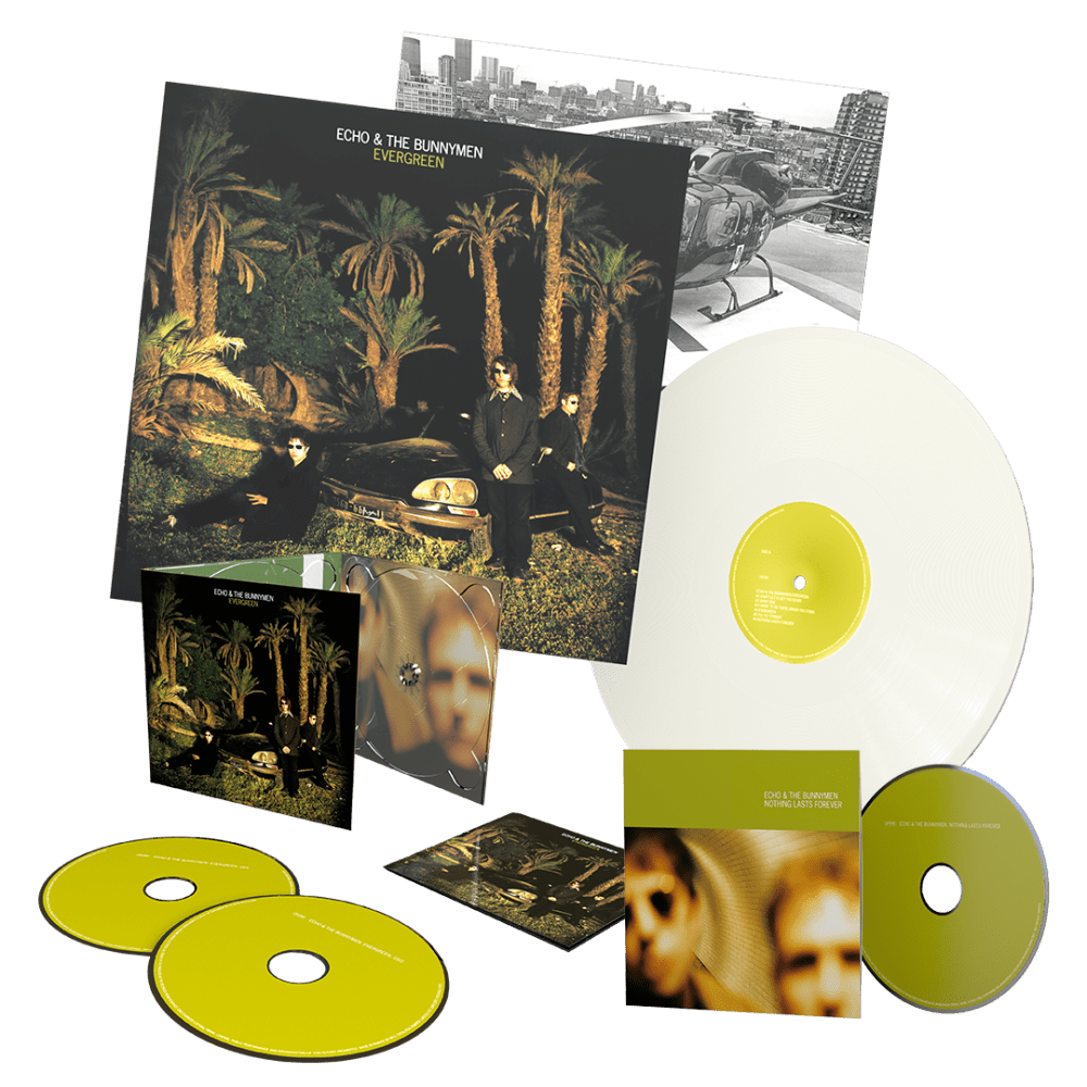 Echo & The Bunnymen - EVERGREEN (25TH ANNIVERSARY) WHITE COLOUR VINYL + DOUBLE CD + EXCLUSIVE 'NOTHING LASTS FOREVER' CD SINGLE