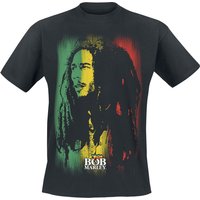 Bob Marley T-Shirt Stare Paint Stripe M to 4XL for Men black