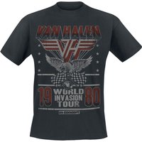 Van Halen T-Shirt World Invasion Tour 1980 S to 3XL for Men black