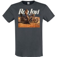 Bon Jovi T-Shirt Amplified Collection Wanted Dead Or Alive S to XXL for Men charcoal