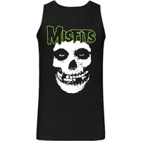 Misfits Tanktop Green Skull S to XL for Men black