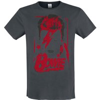 David Bowie T-Shirt Amplified Collection Aladdin Sane S to 3XL for Men charcoal