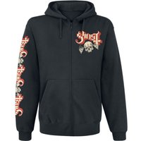 Ghost Hooded zip Distressed Papa Skull S to XXL for Men black
