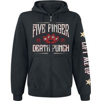 Five Finger Death Punch Hooded zip Laurel Emblem S to L for Men black