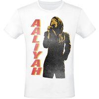 Aaliyah T-Shirt Singing S to 3XL for Men white