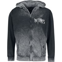 In Flames Hooded zip Jester Head S to XL for Men grey